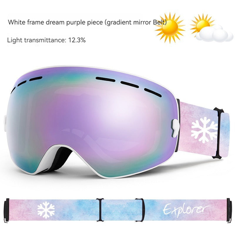 SKIFOLK magnetic ski goggles on the mountain