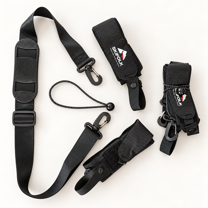 SKIFOLK Premium ski carry strap in black